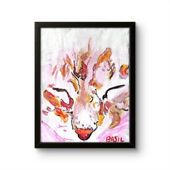 Cat Vibrant Abstract Expressionism Canvas Painting.