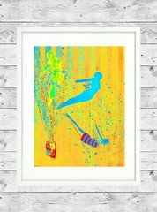 FREE SPIRIT 11×14″ Matted Art Print Modern Pop Vintage Diver Diving Artwork #1