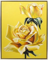 Orginal Lowell Nesbitt ‚Two Roses‘ Painting with Gallery Label