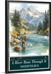 Fish West Virginia Fishing Travel Poster Prints Framed Or Canvas Lakes Rivers