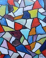 ZAG THEN ZIG abstract wow NEW oil painting 16×20 canvas original signed Crowell