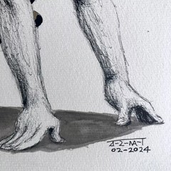 ALAIN DONATE SURREAL CUBAN ART Painting ORIGINAL SKETCH INK/CARDBOARD 12″X 16″