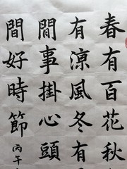 Unframed Chinese calligraphy Standard Style Spring Has Hundred Flowers 春有百花2621