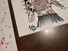 EMI BOZ SIGNED ORIGINAL PRINTS GUS FINK ICONS OF HORROR OUTSIDER ART MIXED MEDIA