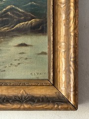 ‘FINE ANTIQUE COASTAL SEASCAPE OIL PAINTING OLD VINTAGE OCEAN LANDSCAPE 1941