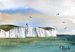 ORIGINAL WATERCOLOUR – The Chalk Cliffs of Dover.
