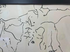 PABLO PICASSO drawing framed on sealed and signed wood