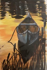Bundle 2 pc Original Art. Boats Paper.6x8Each.Signed.Free Shipping