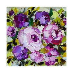 original oil painting Rose Purple Pink Flowers Impasto Floral small art 6*6 inch