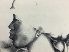 Raimundo Orozco. Painting. La Mujer, 1976. Original signed. Ink on cardboard
