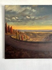 Original Oil Painting Sunset Art Sky Clouds Landscape Colorado Mountains Mikah