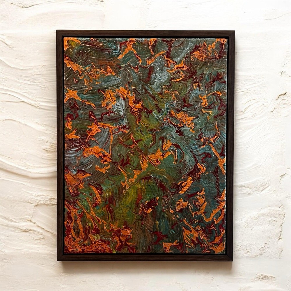 Original Acrylic Pour Painting | Abstract Fluid Art | H 17.5″ × W 13.5″