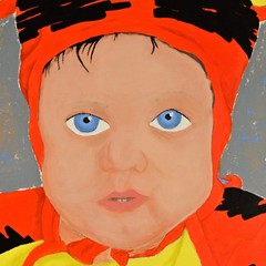 RAMOS Original Vintage Signed Winnie Pooh Tigger Costume Child Portrait Painting