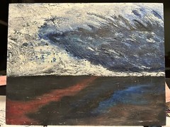 Sea Abstract Oil Painting, Ocean Arts, Beach House Art/original Sea And Sky ￼