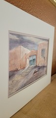 Colorado Artist LYNNE MILLIKEN Original Watercolor – „Taos Gate“, 11×14, Matted
