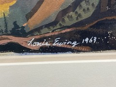 RARE Louie Ewing „Navaho Butte“ Original Gouache Painting & Serigraph Fine Art