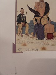 Loren Pahsetopah „Things To Be Remembered“ 1990 NATIVE AMERICAN ART 5 By 7.5
