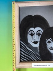 KISS Makeup PAINTING ON CANVAS Signed Spike 1993 „Pair Of Mimes“ Couple 8×10