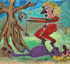 Expressionist Rolf Gjedsted Abstract Figure Composition Modern Art Painting