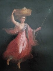 Pair 2 19th C Oil Painting Maiden Allegorical Angel Italian J Ambrosini KPM era