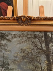 Deep In The Forest Ornate Wood Framed Oil Painting By De Ong 43″ x 31″