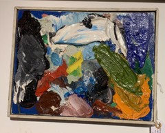 Late 20th c. American Abstract Expressionist Painting on Canvas Signed Framed
