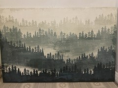 „Enigmatic Forest Silhouette Painting – Depth and Mystery“ 40×36
