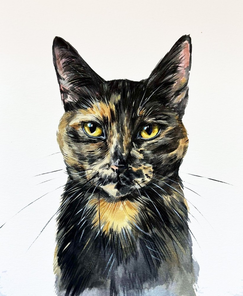 HAND-PAINTED CUSTOM PET PORTRAIT, cat portrait, dog portrait, gift for pet lover