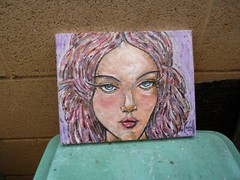 THE EYES HAVE IT wow oil painting eyes canvas NEW original 8×10 signed Crowell