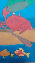 Original Painting Crab Boat Ocean Seascape IMPRESSIONISM Tropical Scene 6×8