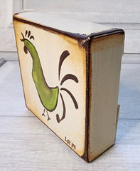 Art on Artesia Lisa Ritchie (Blum) OOAK paintings chickens tree 4×4″ Wisconsin