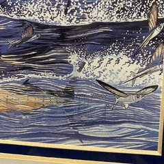 Guy Harvey Double Header Two Jumping After Flying Fish School Framed Print 11×14