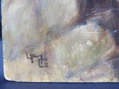 Australian Portrait of Artist Circa 1950 Oil Signed with Monogram LMG