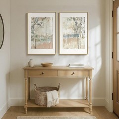 Calming Neutral Landscape Wall Art – 20×30 In Framed Set for Versatile Decor