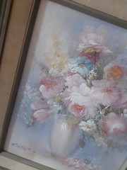 Original Oil On Board Framed Floral Bouquet~ Signed RUSSO 8×10, 11 X 14 W/ Frame