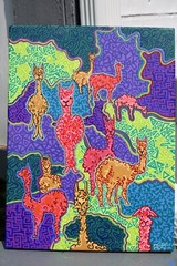 Fuzzy Friends Alpaca Painting | Small Original Art | Colorful Llamas