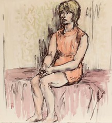 E.P. Clapholt – Mid 20th Century Watercolour, The Pink Dress