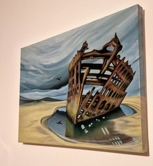 Original Acrylic Painting on Canvas- Rusted Boat OOAK – COA – 60 X 40 CM