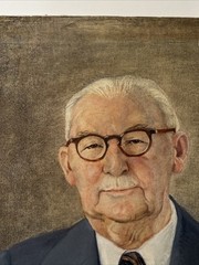 Antique Portrait Painting Estate Heirloom Older Man Men Signed Orth As Is