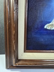 Wall Art Beagle Painting By Minton 1988, Fun, Kitch, Blue Accent, Nursery Art