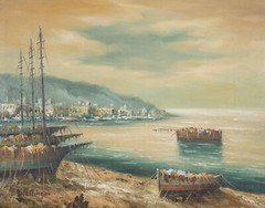 Wallinger – 20th Century Oil, Mediterranean Port Scene