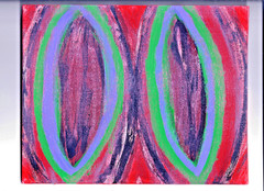 TWINS IN ECSTACY – Painting 10X8 OOAK Abstract Dada Surrealism