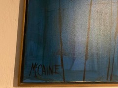 Original Robert McCaine Oil Painting on Canvas-Sailboats Mid Century Modern