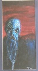 Original Fantasy Sci-fi Alien Life Oil Painting Framed Hanging Art Lloyd Olson