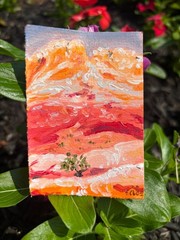 ACEO Original Western Desert Landscape 2.5 X 3.5 Oil Painting MeowsoSoup