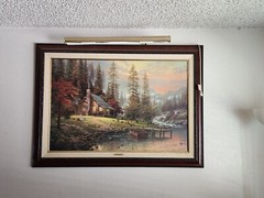 Thomas Kinkade painting framed a peaceful retreat beginning of a perfect evenin