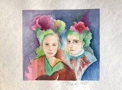 Original Watercolor Painting: „Carnaval“, 2016. Portrait. Rio De Janeiro, Brazil
