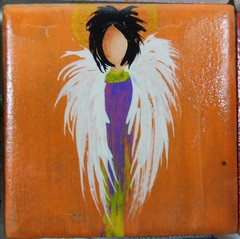 Wholesale Lot of 10 Angels Light Beings on Ceramic Tile Magnet Art by Rain Crow