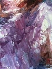 Original Oil Painting in Frame Girl Book Flowers Miniature 6x4in