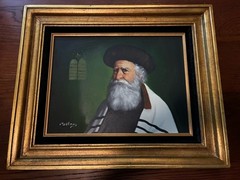 DAVID PELBAM Original Oil Painting Custom Framed Hand-Signed rabbi 22”x18”